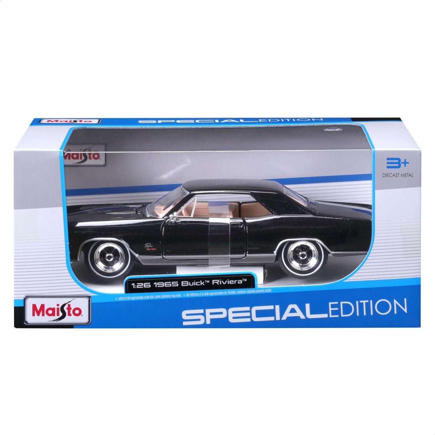 Maisto 1965 Buick Riviera Black Special Edition Diecast – 1:24 Scale, Brand New, Officially Licensed
