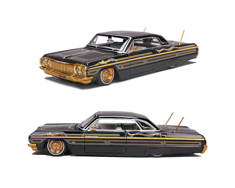 Maisto 32547BK Diecast 1964 Chevy Impala SS Lowrider 1:26 – Black Gold Graphics