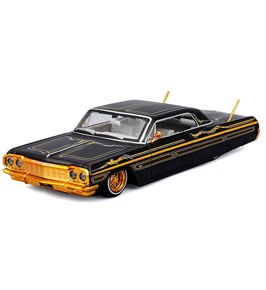 Maisto 32547BK Diecast 1964 Chevy Impala SS Lowrider 1:26 – Black Gold Graphics