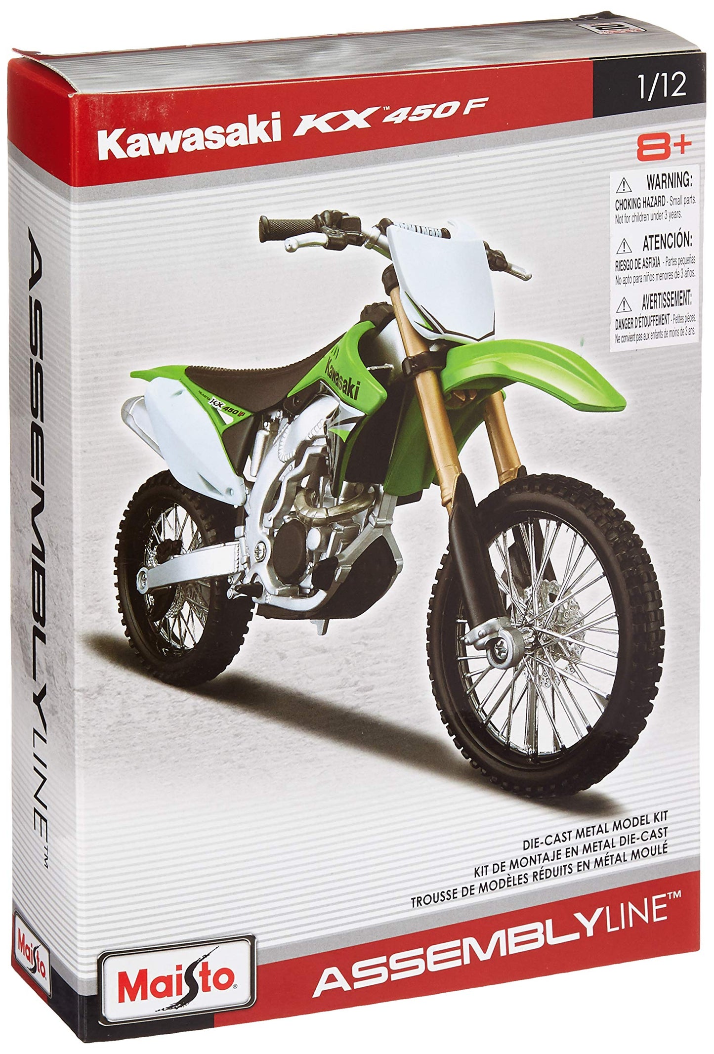 Maisto 1:12 Kawasaki KX 450F Die-Cast Model Kit (Colors May Vary)