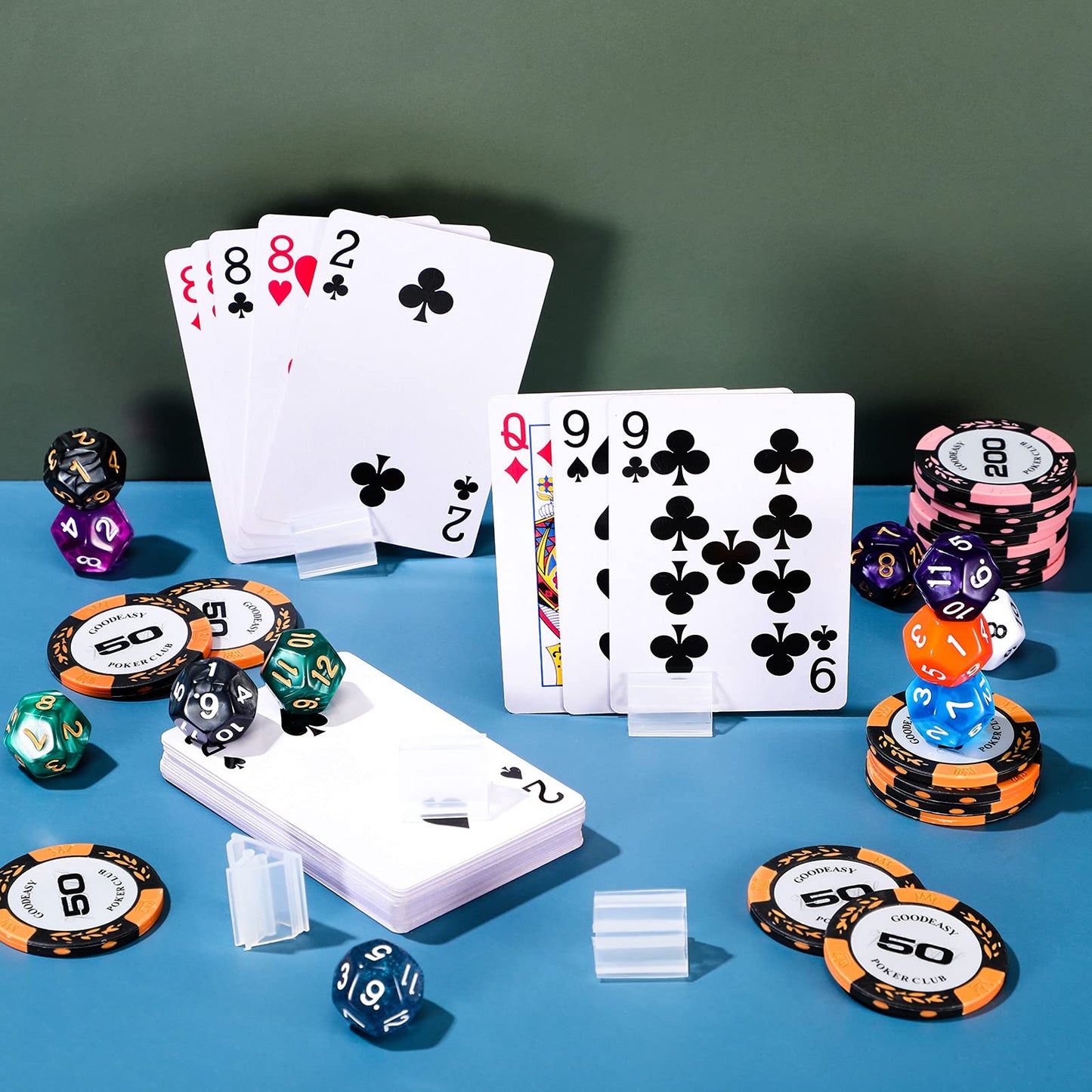 Maitys 24 Pcs Transparent Plastic Game Card Stands – Durable Triangle Stands for Board Games