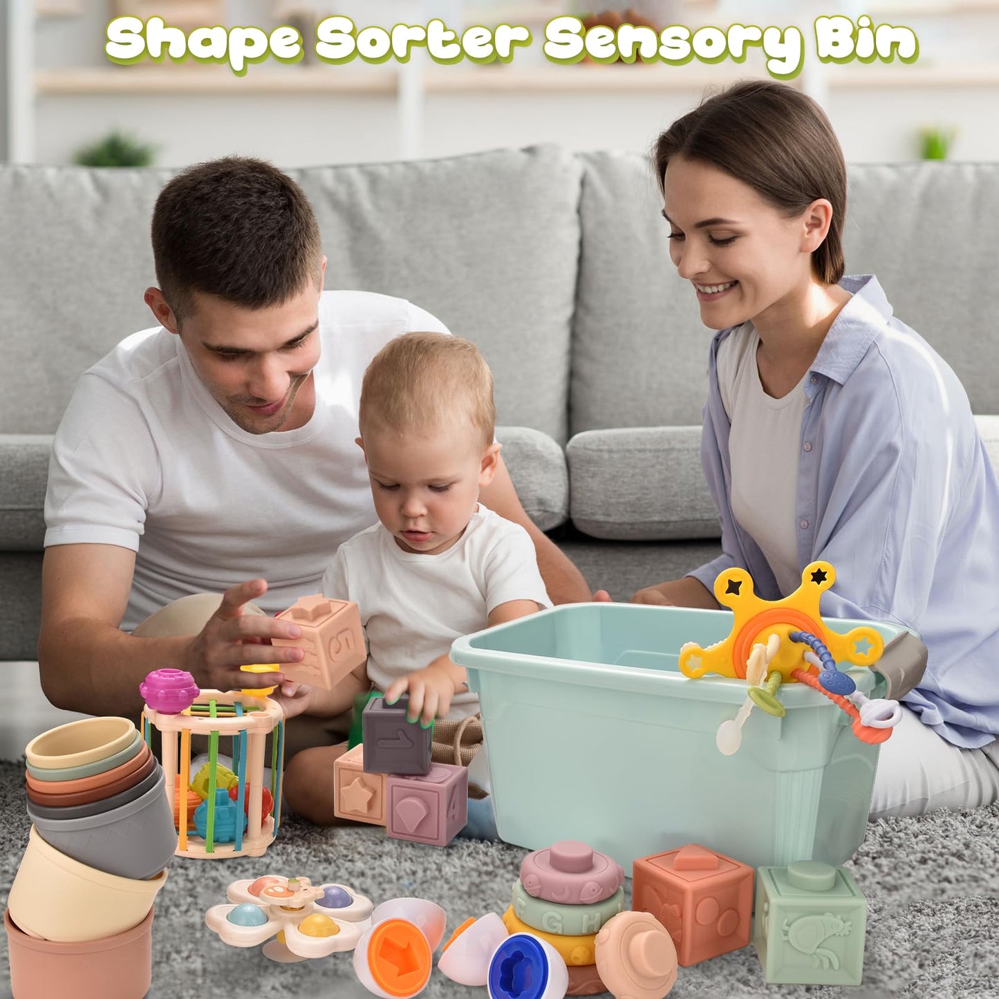 Majabike 9-in-1 Montessori Teething & Sensory Toys for Babies 6-12 Months