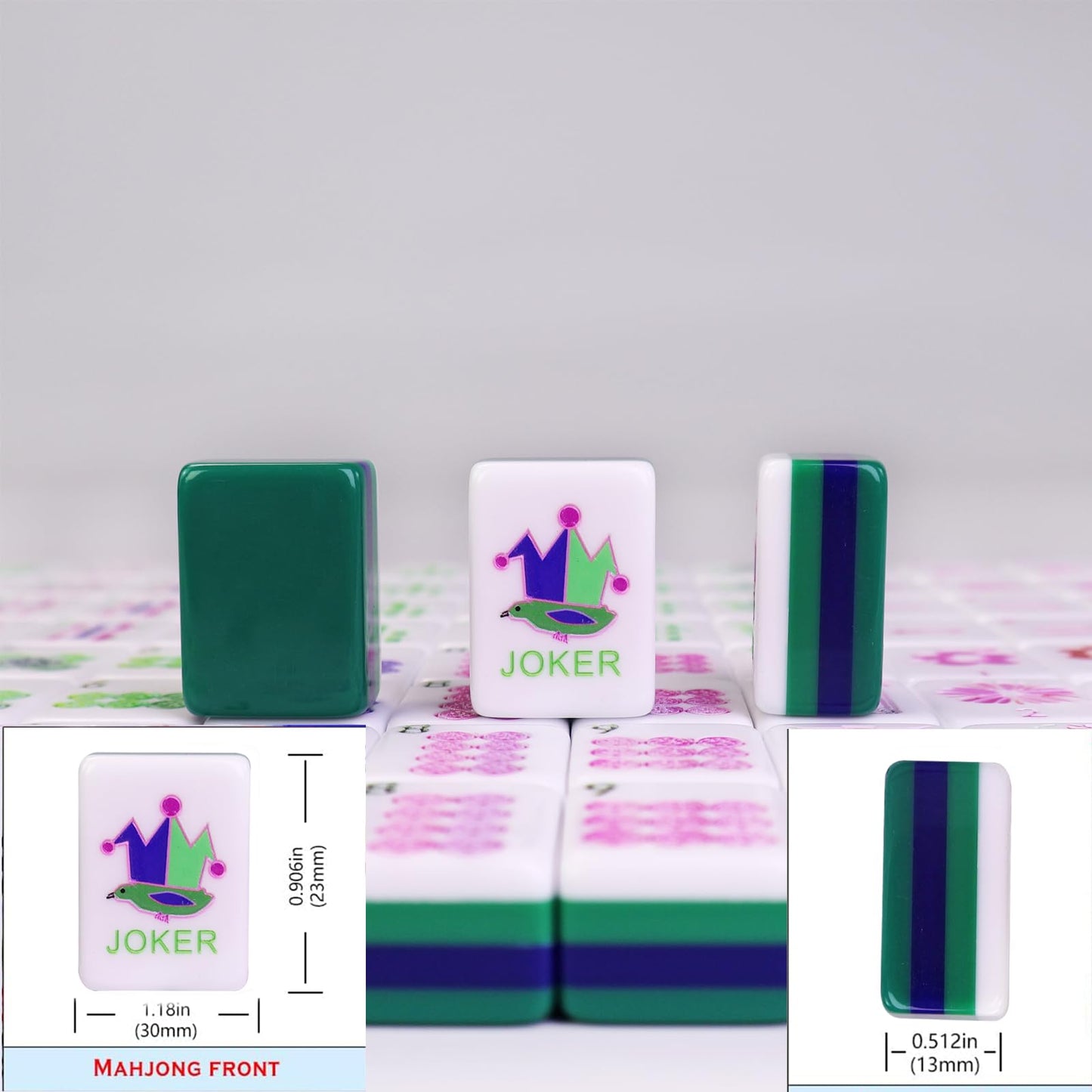 MAJONIX American Mahjong Game Set - Acrylic Green Tiles, 160-Piece Western Mahjong Kit