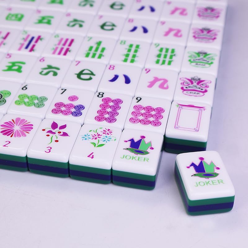 MAJONIX American Mahjong Game Set - Acrylic Green Tiles, 160-Piece Western Mahjong Kit