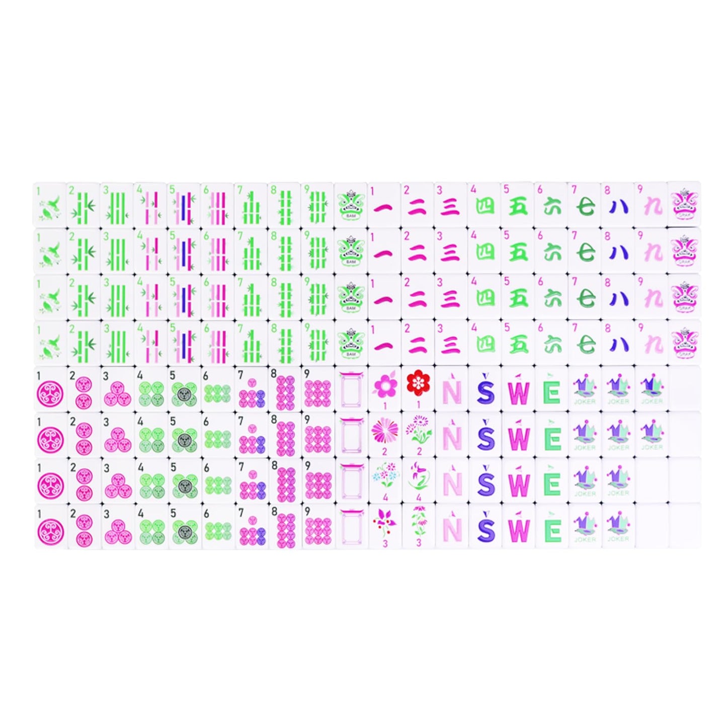 MAJONIX American Mahjong Game Set - Acrylic Green Tiles, 160-Piece Western Mahjong Kit