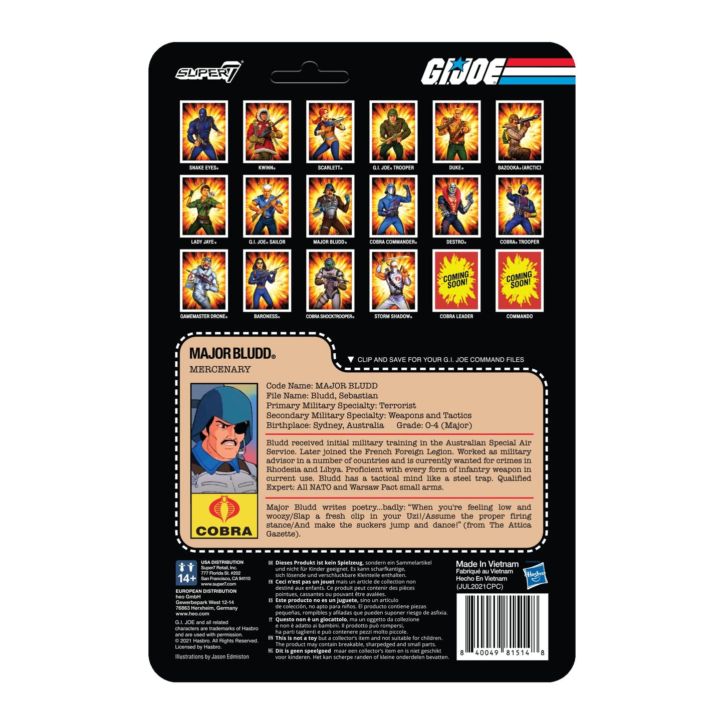Super7 G.I. Joe Major Bludd 3.75-inch ReAction Figure