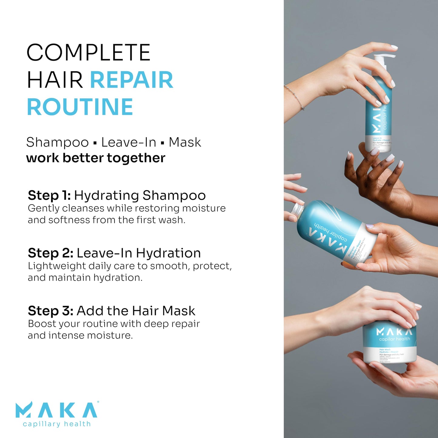 Maka Capilar Health Moisturizing Shampoo – Hydration for Dry & Damaged Hair (16 oz)
