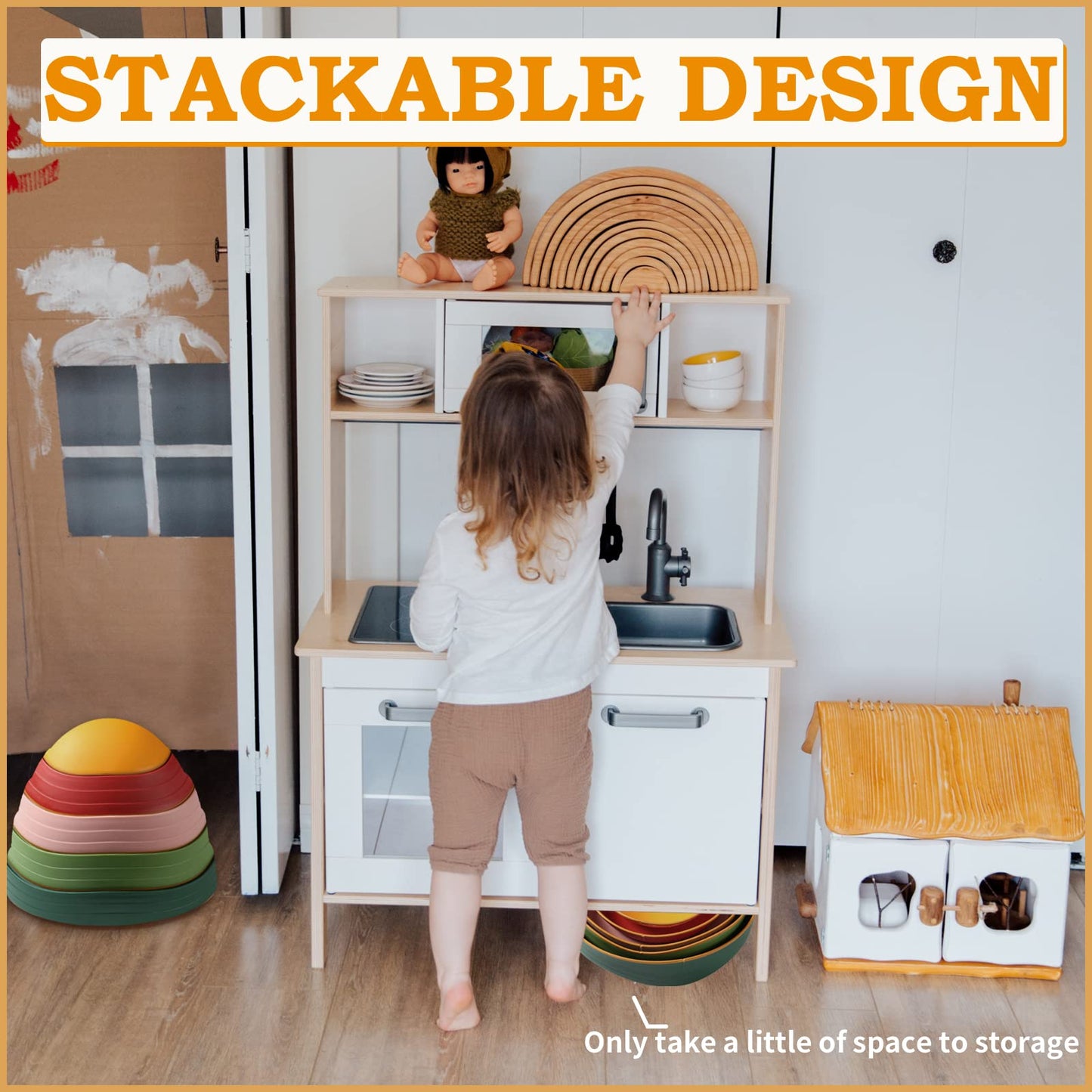 makarci Balance Stepping Stones for Kids | Non-Slip Sensory Play & Obstacle Course (Ages 3+)