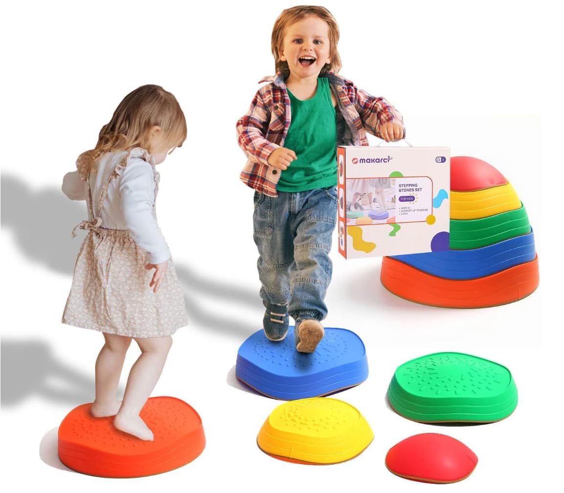makarci Stepping Stones for Kids – 5pc Non-Slip Balance Stones