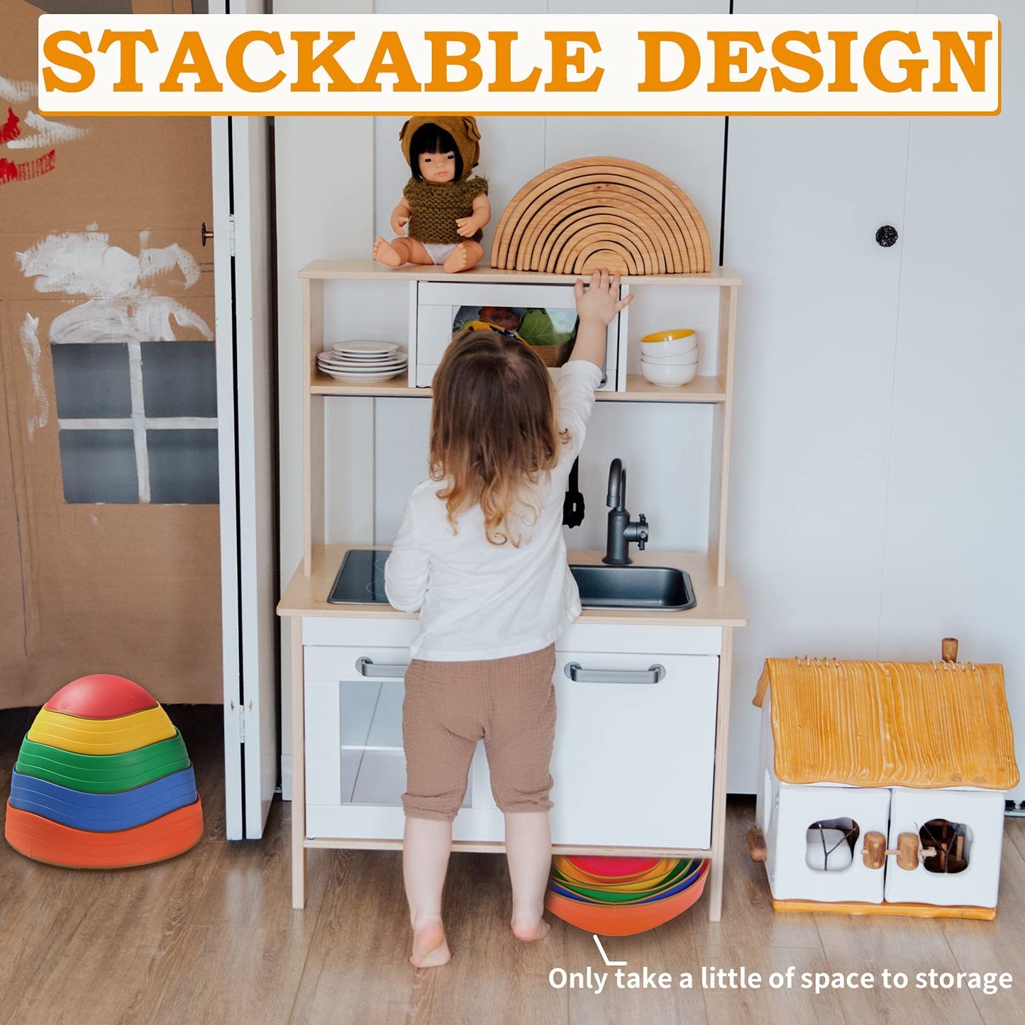 makarci Stepping Stones for Kids – 5pc Non-Slip Balance Stones