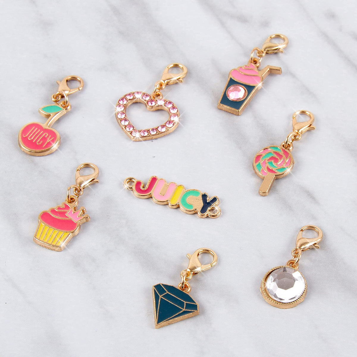 Make It Real - Juicy Couture Pink & Precious DIY Charm Bracelet Kit (8+) – Makes 6 Bracelets