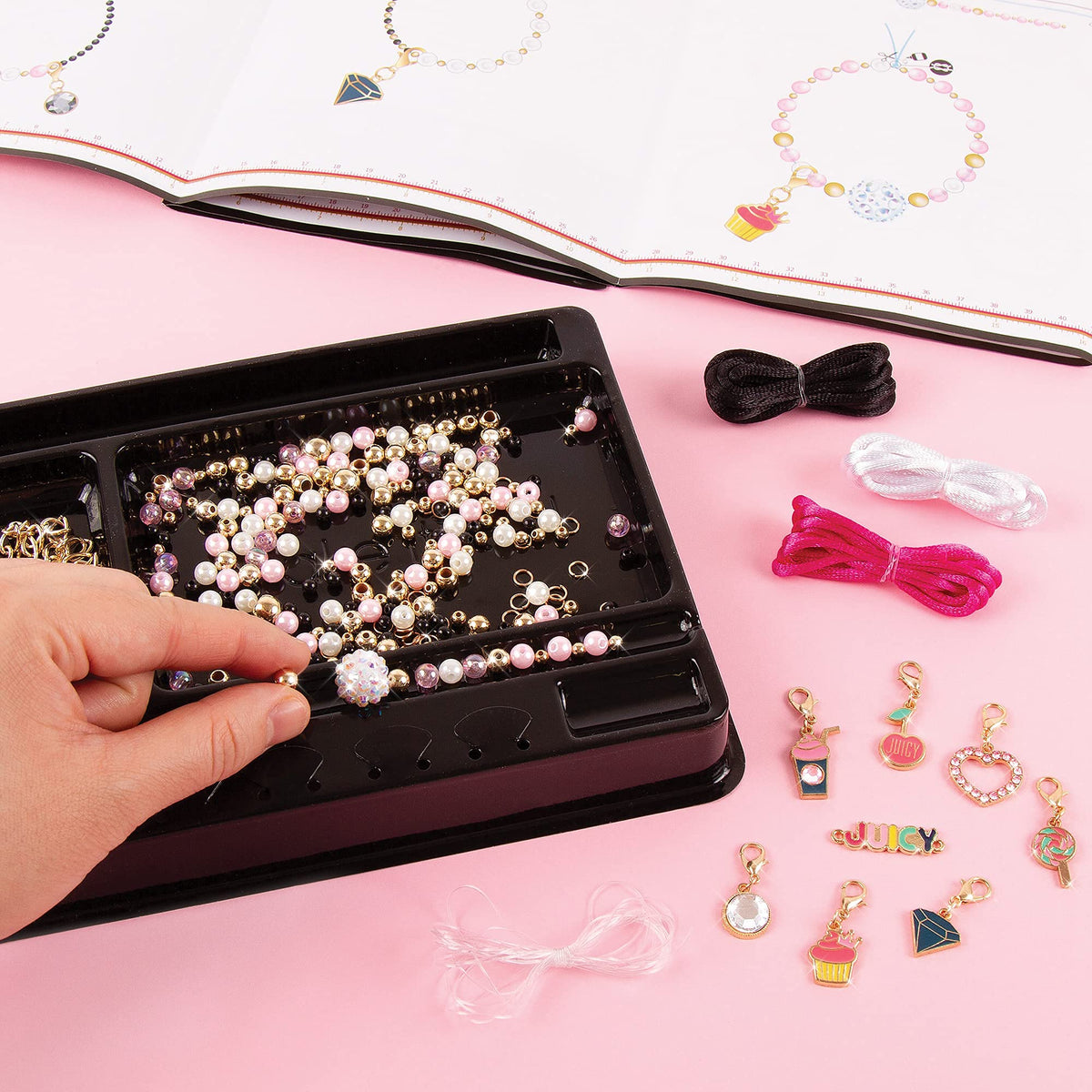 Make It Real - Juicy Couture Pink & Precious DIY Charm Bracelet Kit (8+) – Makes 6 Bracelets