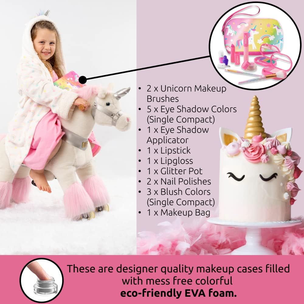 Make It Up Unicorn Pretend Play Kids Makeup Kit – Safe, Washable & Creative