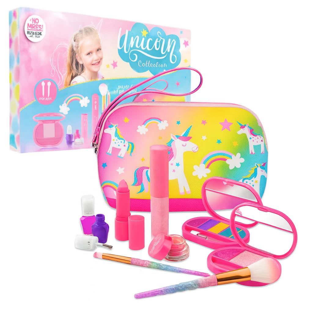 Make It Up Unicorn Pretend Play Kids Makeup Kit – Safe, Washable & Creative
