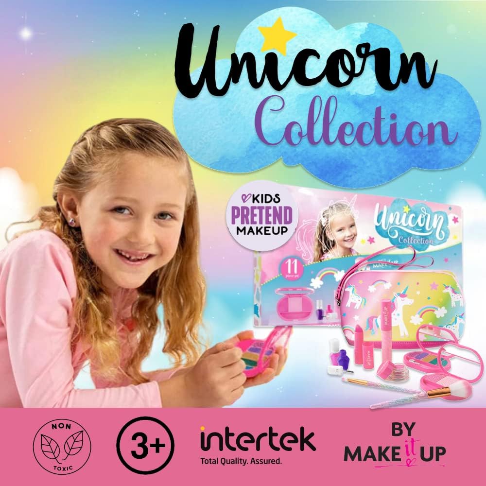 Make It Up Unicorn Pretend Play Kids Makeup Kit – Safe, Washable & Creative