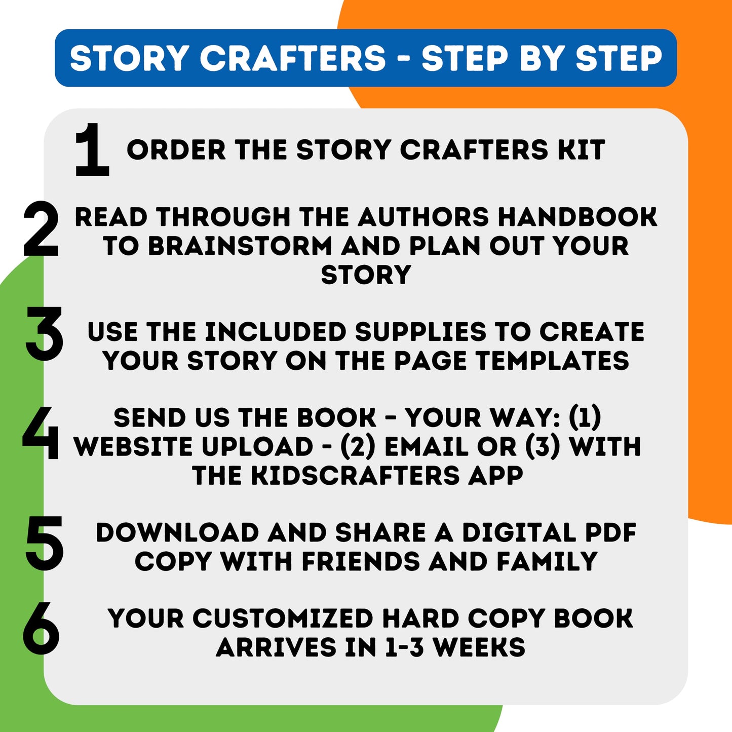 Story Crafters: Book Making Kit for Kids | Custom Hardcover Storybook + Audio