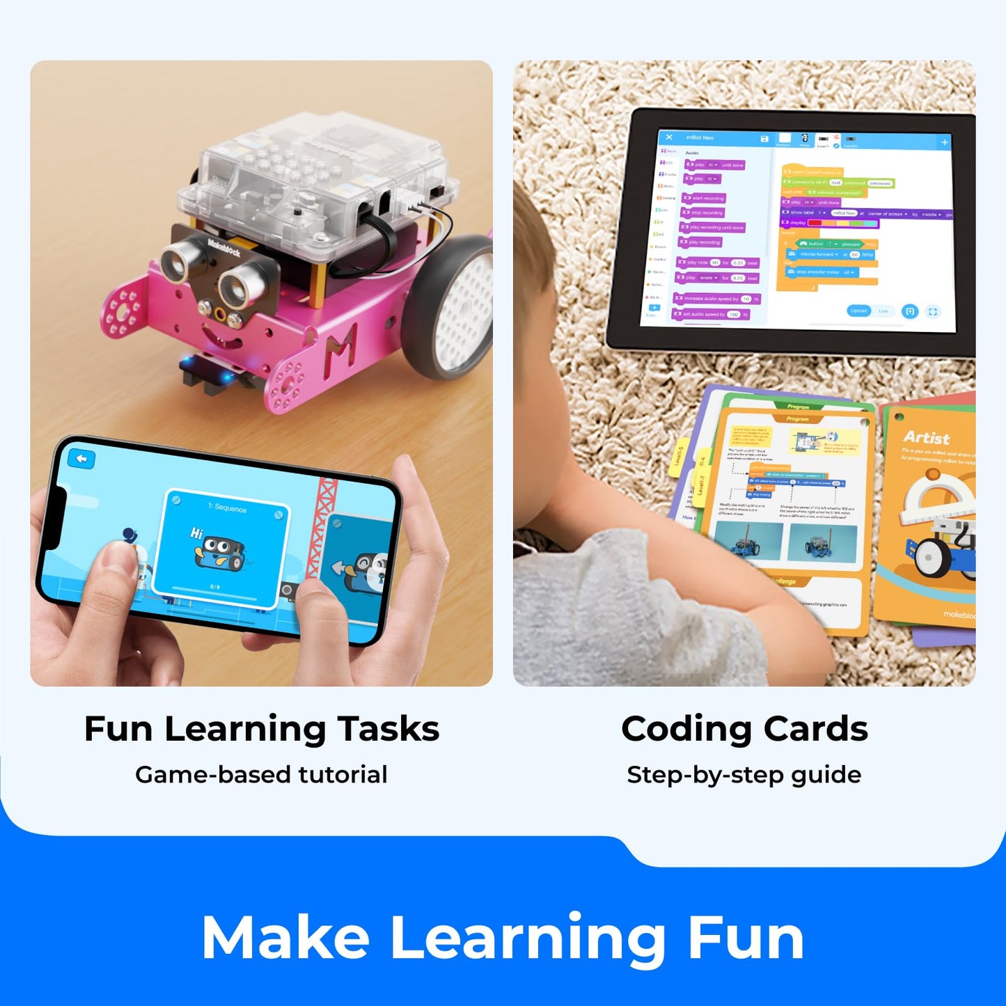 Makeblock mBot Robot Kit for Kids 8-12 — Learn Scratch & Arduino Coding (Pink)