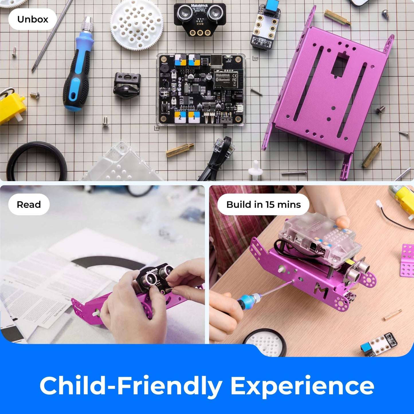 Makeblock mBot Robot Kit for Kids 8-12 — Learn Scratch & Arduino Coding (Pink)