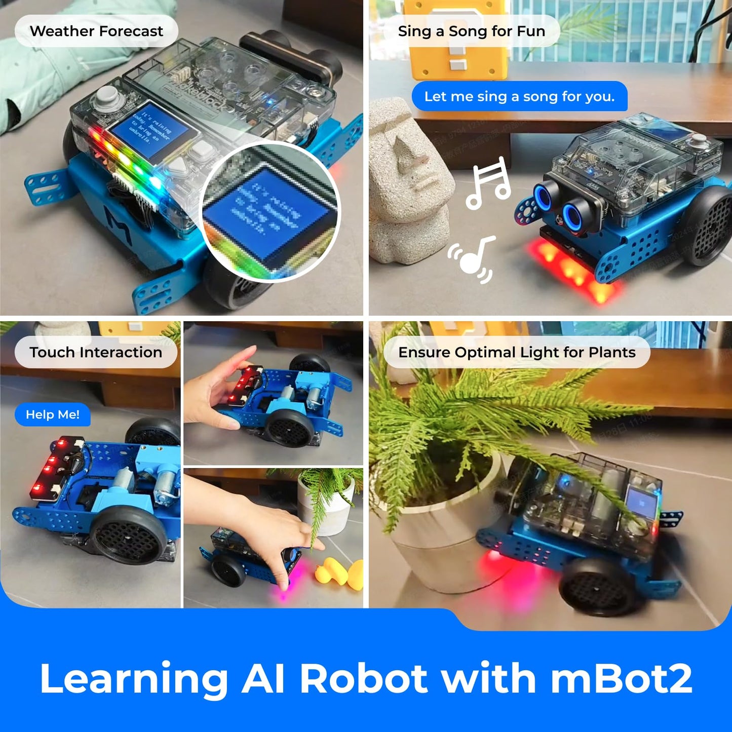 Makeblock mBot2 Coding Robot for Kids | AI & Scratch/Python Learning | STEM Robotics Kit (Ages 8-12)