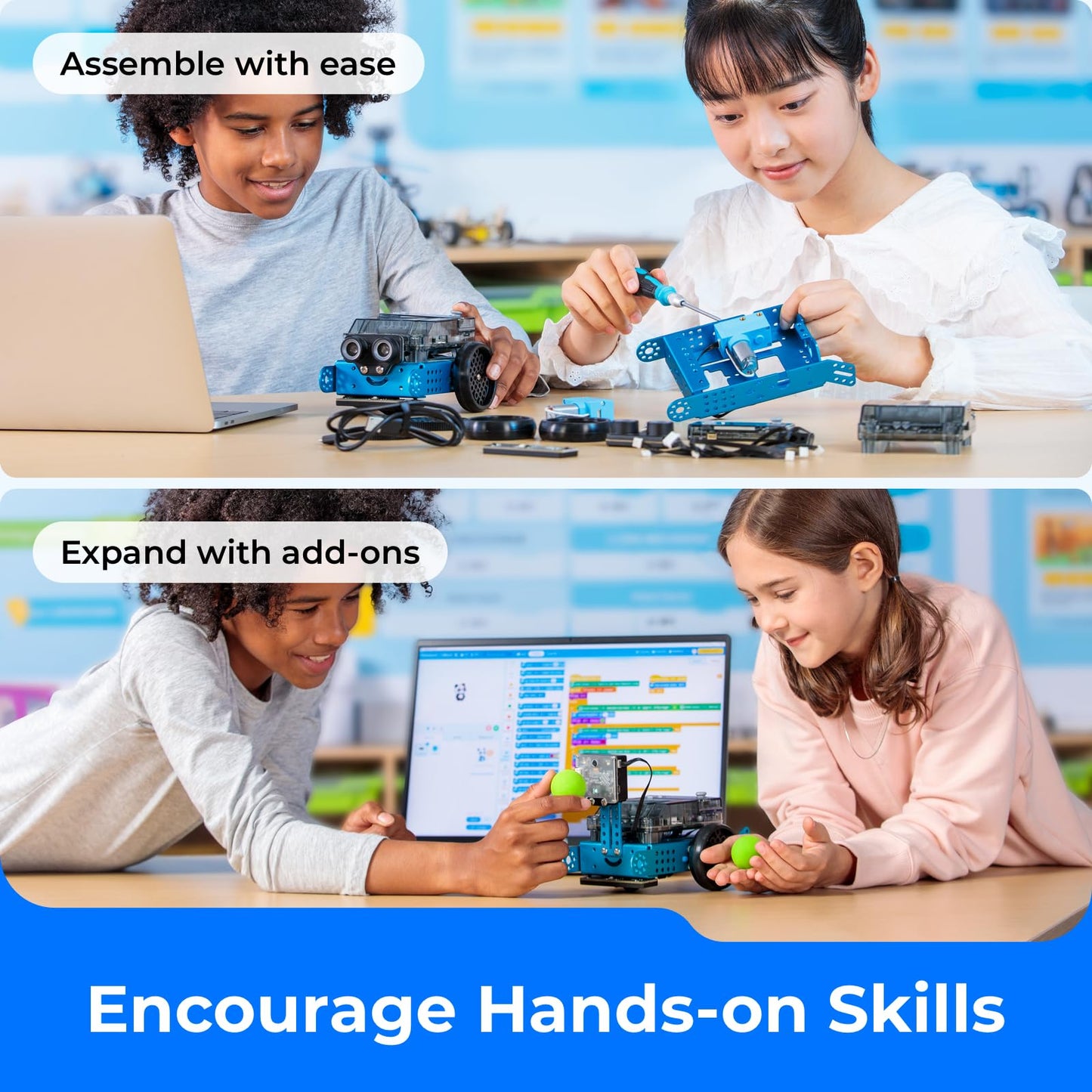 Makeblock mBot2 Coding Robot for Kids | AI & Scratch/Python Learning | STEM Robotics Kit (Ages 8-12)