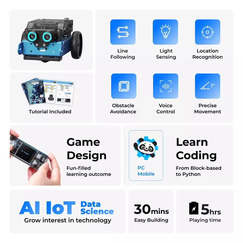 Makeblock mBot2 Coding Robot for Kids | AI & Scratch/Python Learning | STEM Robotics Kit (Ages 8-12)