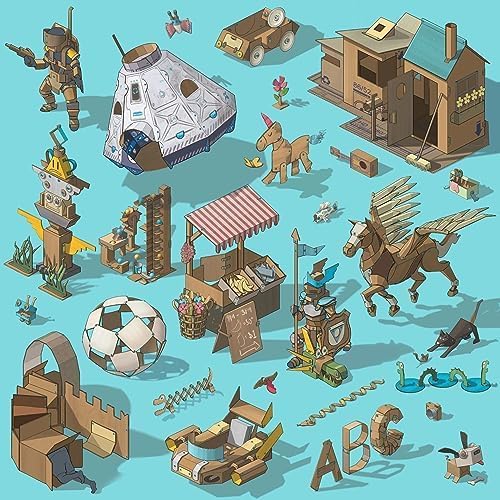 Makedo Discover: Upcycled Cardboard Construction Kit (126 Pieces) | STEM/STEAM Learning for Home & Classroom