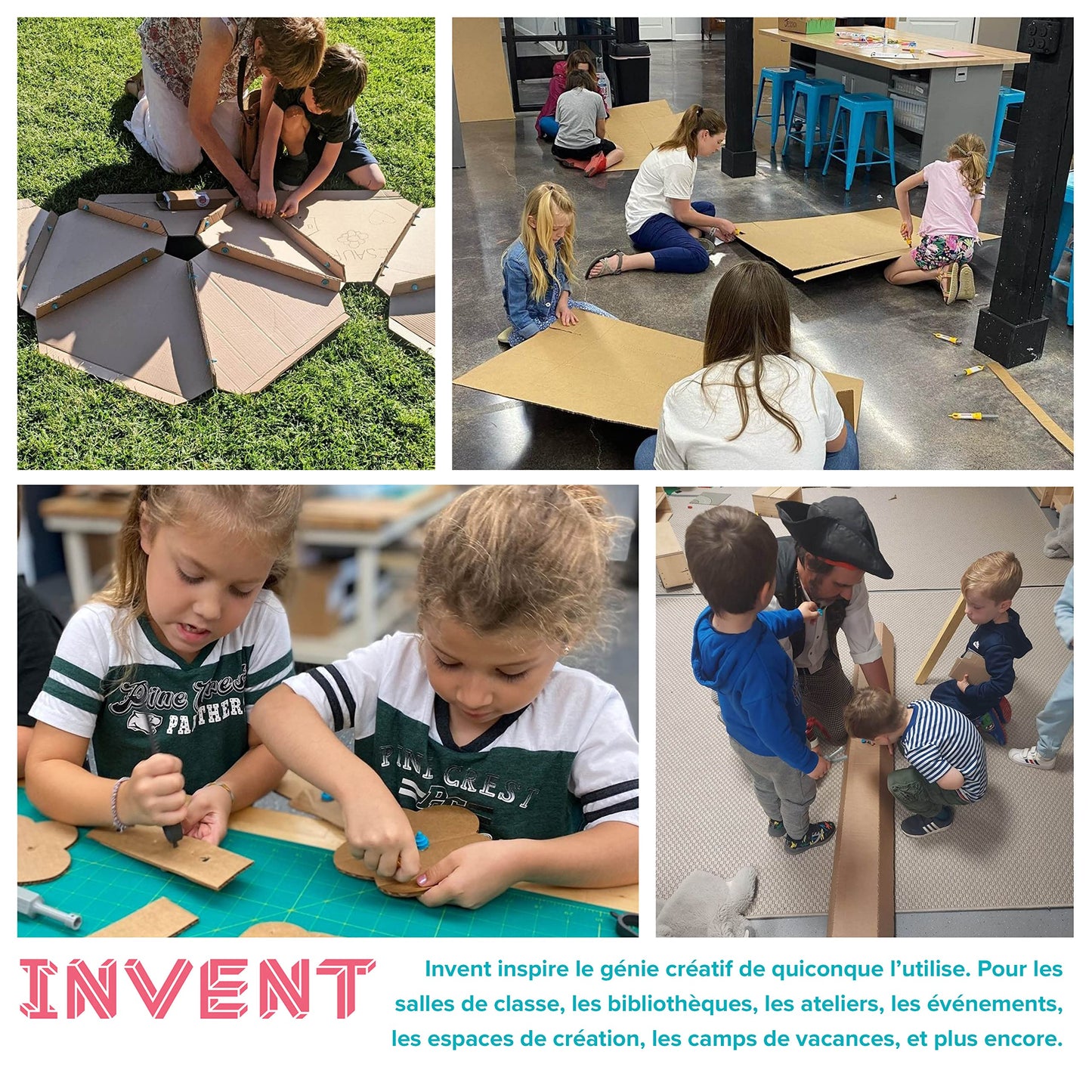 Makedo Invent – Upcycled Cardboard Construction Toolkit (360 Pieces) | STEM + STEAM Toys for Home & Classroom | Ages 5+