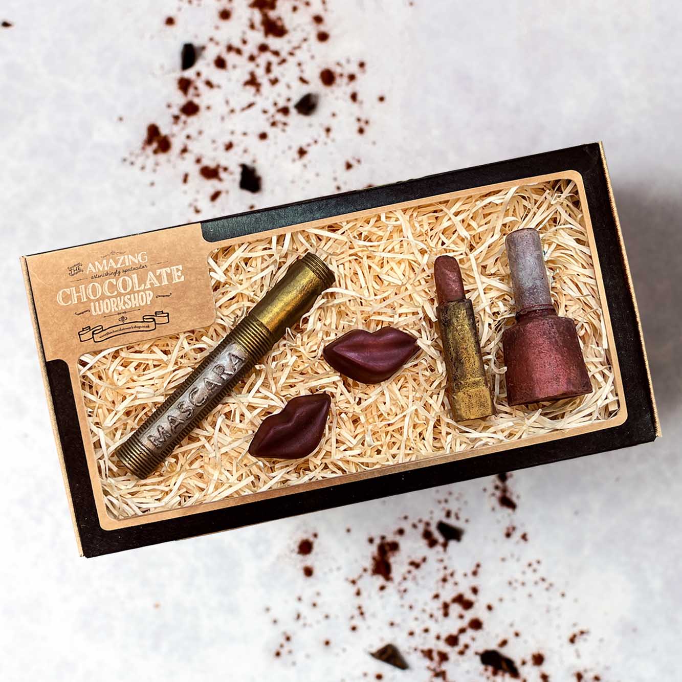 Luxury Chocolate Make-Up Gift Set – Lipstick, Nail Varnish, Mascara & Lips Gift Box