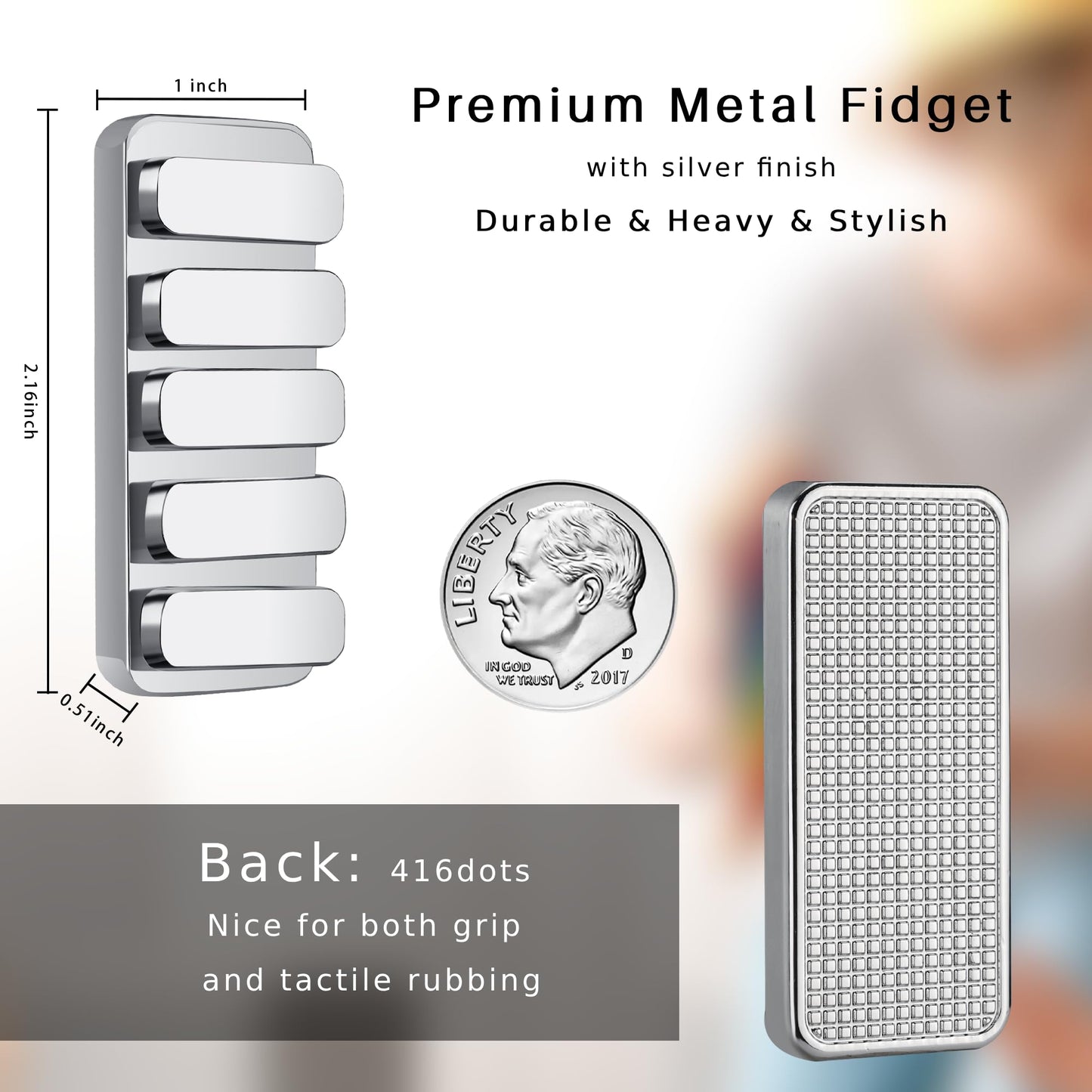 MAKWEN Metal Fidget Slider – Magnetic Haptic Clicker with 3 Noise Levels
