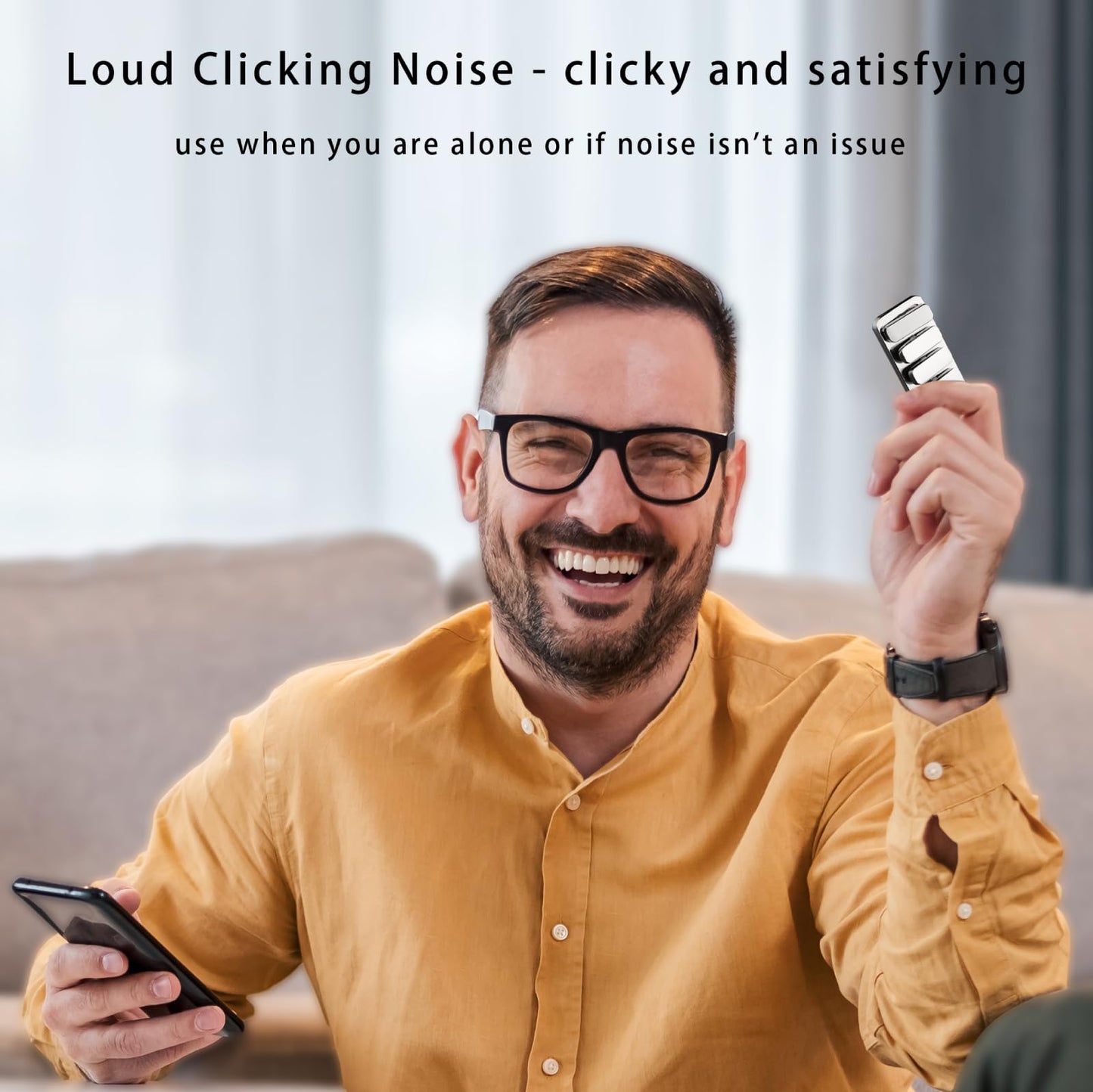 MAKWEN Metal Fidget Slider – Magnetic Haptic Clicker with 3 Noise Levels