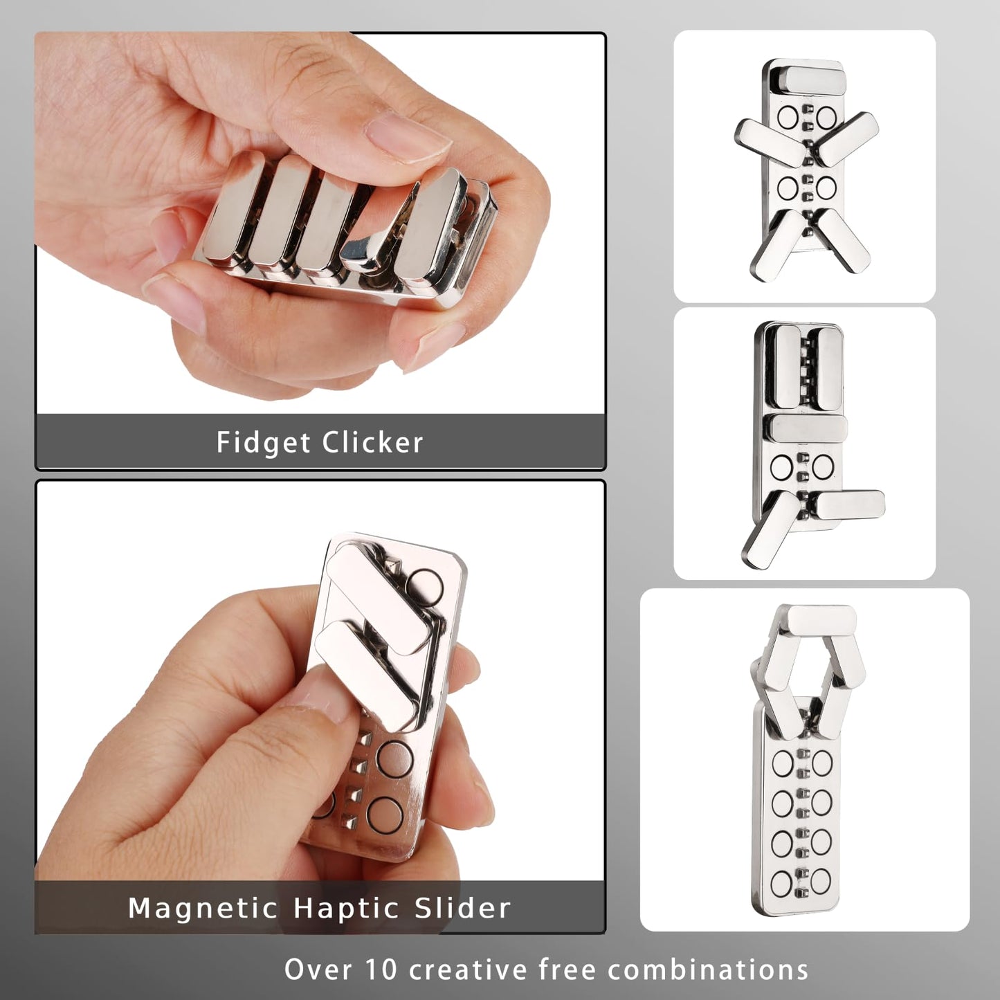 MAKWEN Metal Fidget Slider – Magnetic Haptic Clicker with 3 Noise Levels