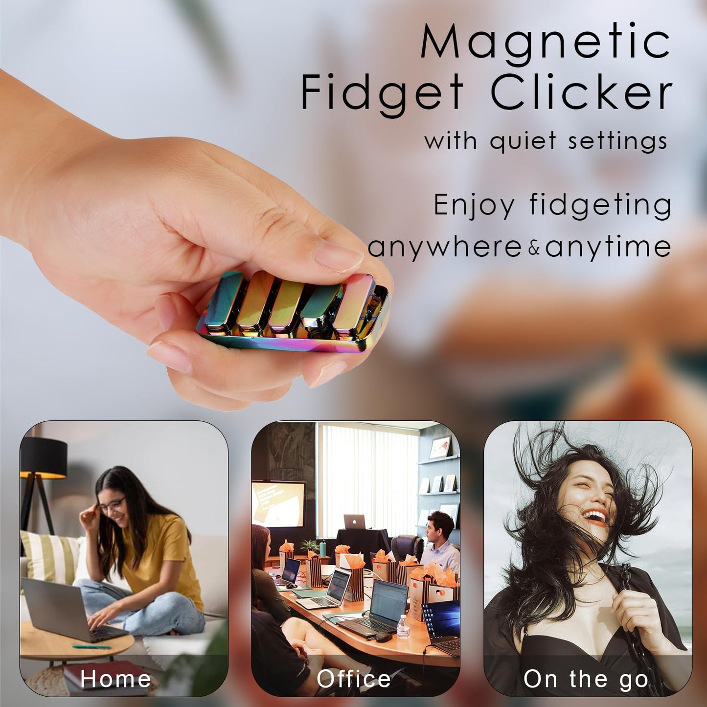MAKWEN Magnetic Fidget Clicker – 3 Noise Levels, Portable EDC Toy for Adults