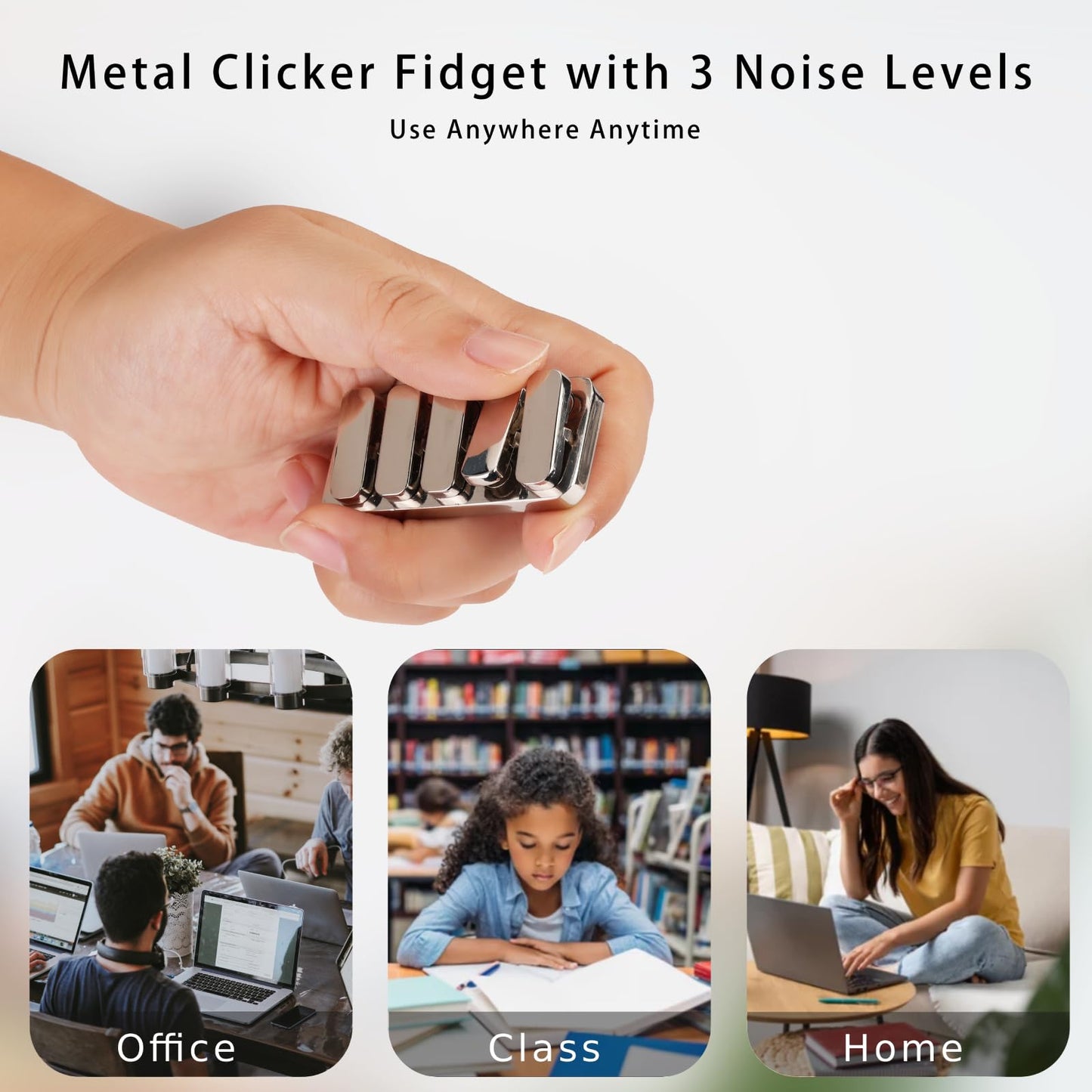 MAKWEN Metal Fidget Slider – Magnetic Haptic Clicker with 3 Noise Levels
