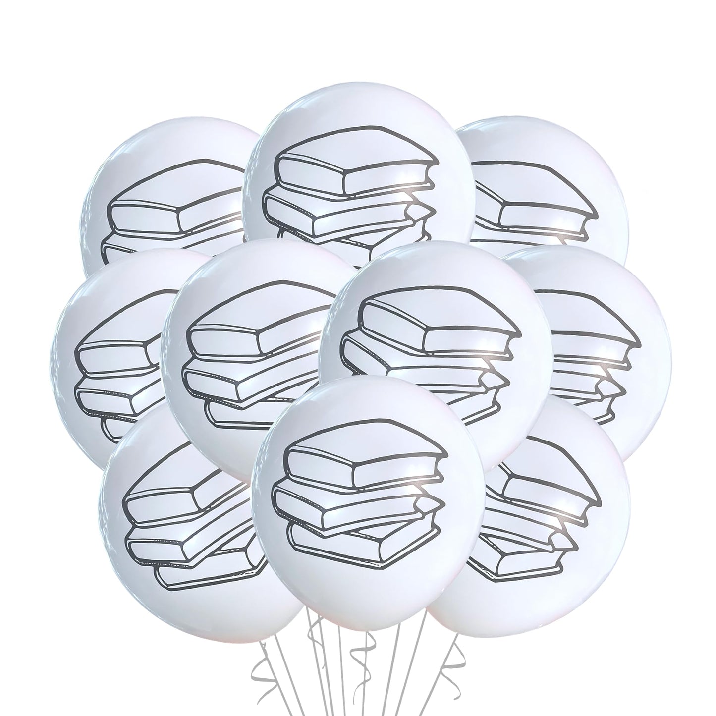 Malayan Products | 12 Count Book Balloons – Book Birthday Theme, 12-Inch