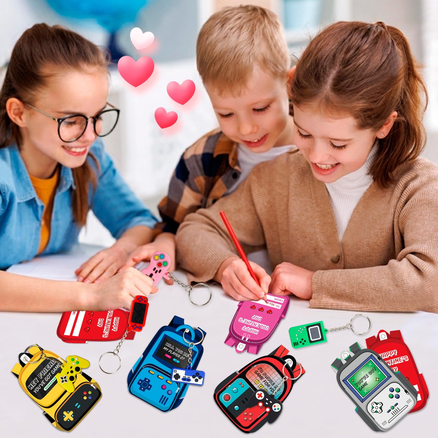 Malhaii 30 Pack Valentine Cards for Kids – Classroom Gifts & Keychain Valentines