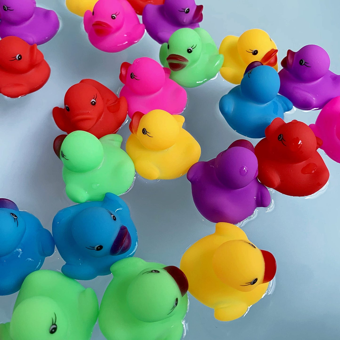 Maliweg 144-Pack Mini Rubber Ducks Set | Colorful Bath Toys for Kids & Party Favors