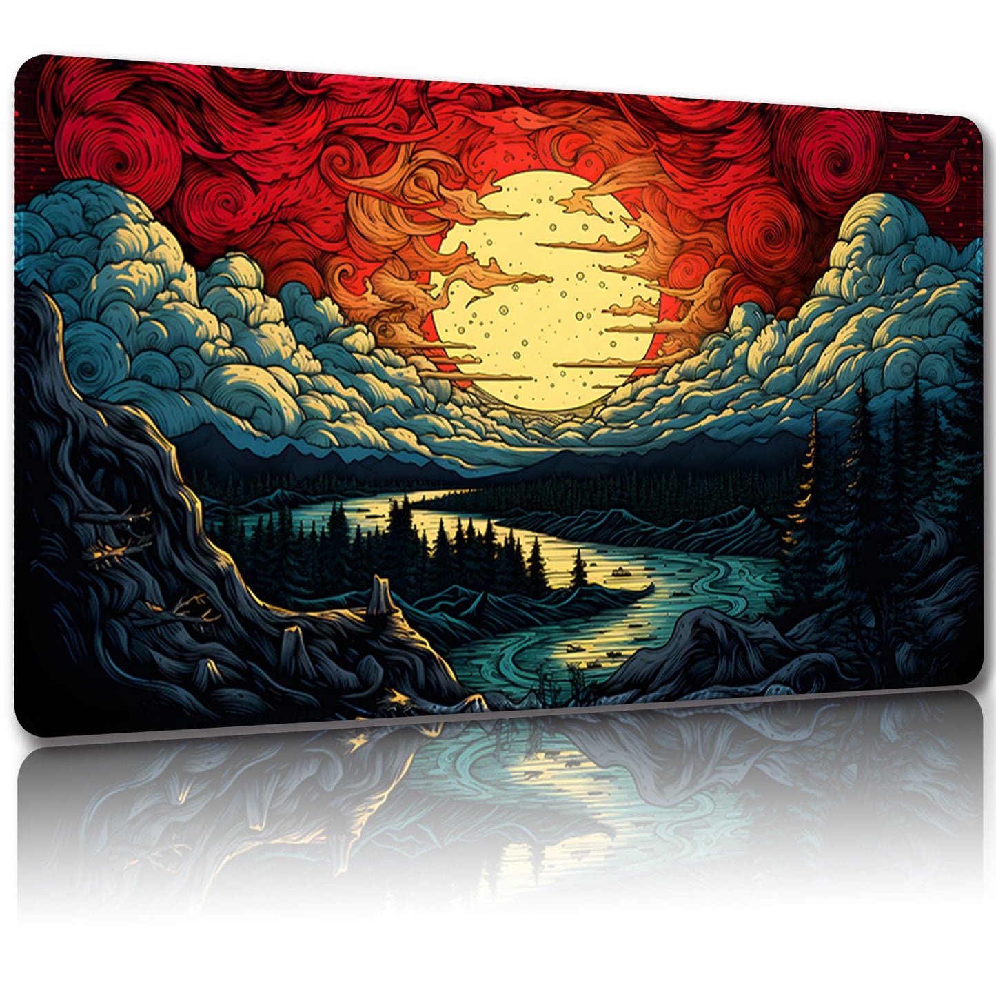 Malqiqi MTG Playmat – 24 x 14 in with Free Storage Bags | Card Game Mat