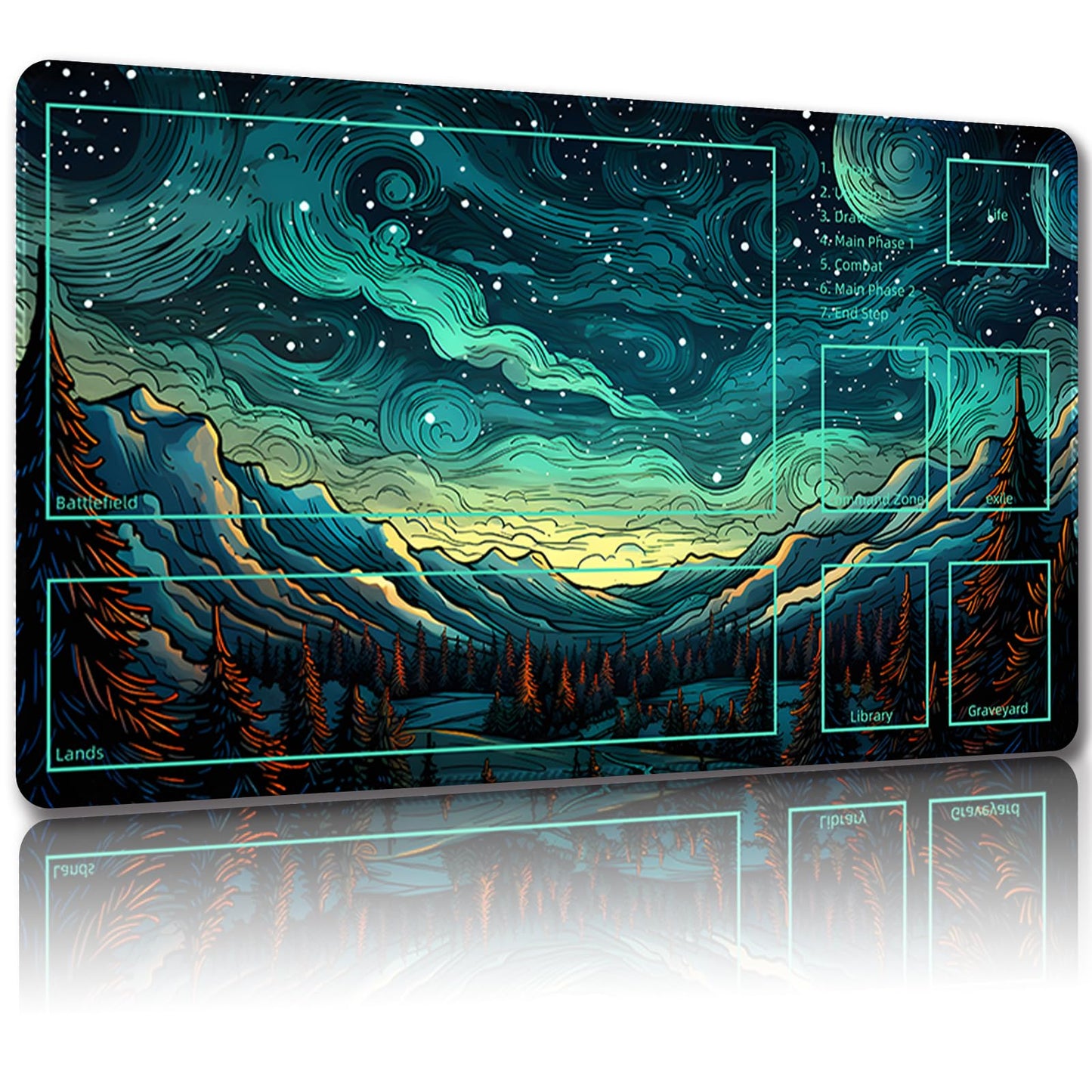 Malqiqi Playmat for MTG – 24 x 14 in with Free Storage Bags | Card Game Mat for MTG, TCG & Board Games