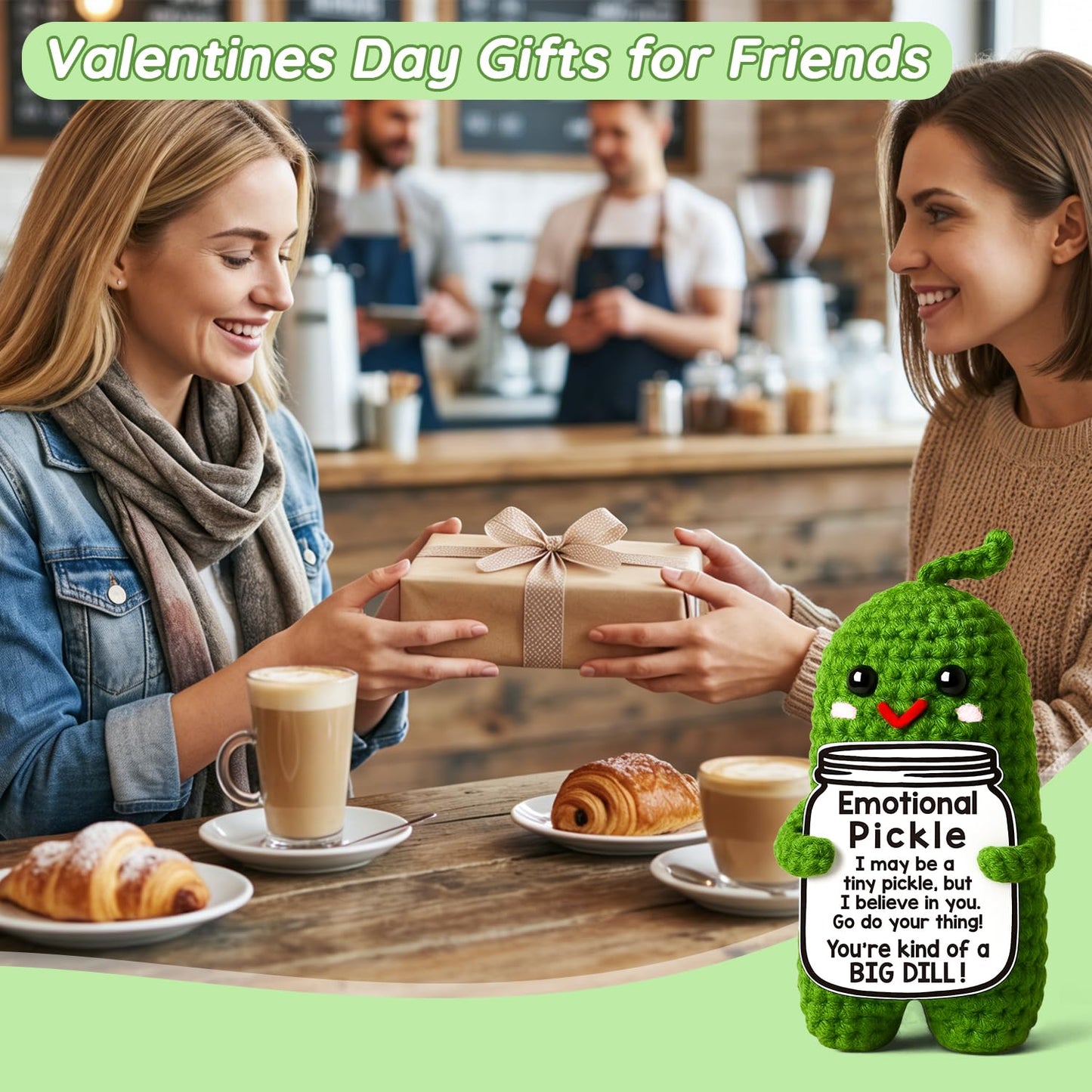 MAMAGIFTREE Emotional Support Crochet Pickle – Gift for Friends & Coworkers