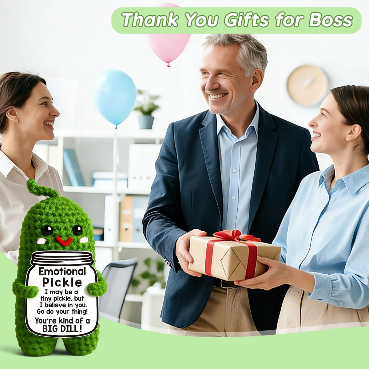 MAMAGIFTREE Emotional Support Crochet Pickle – Gift for Friends & Coworkers