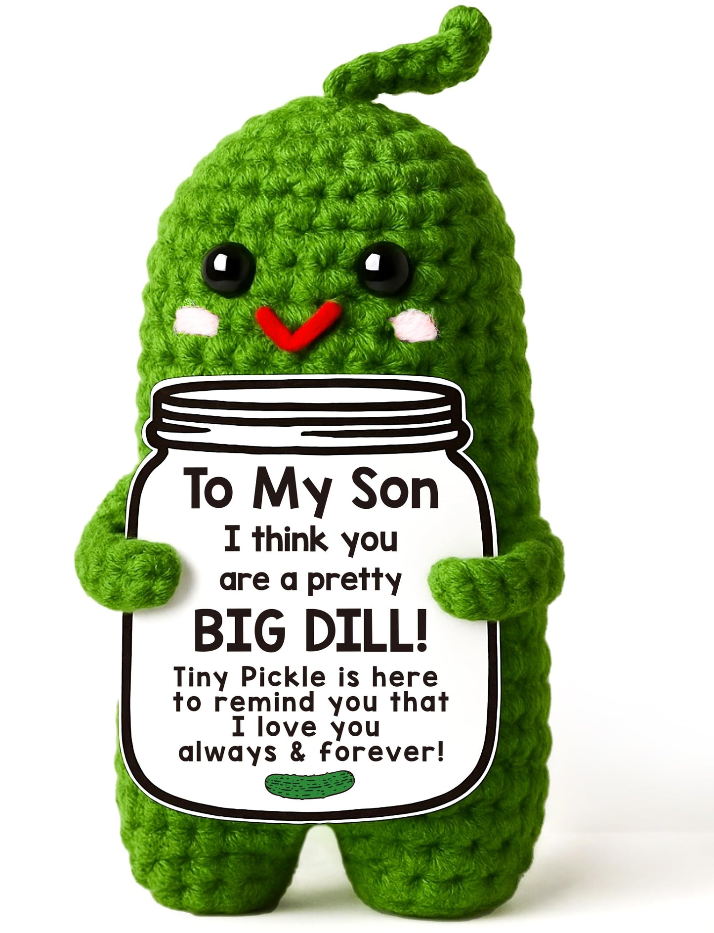 MAMAGIFTREE Crochet Pickle Gift for Son — Funny Valentines & Birthday Gift from Mom & Dad