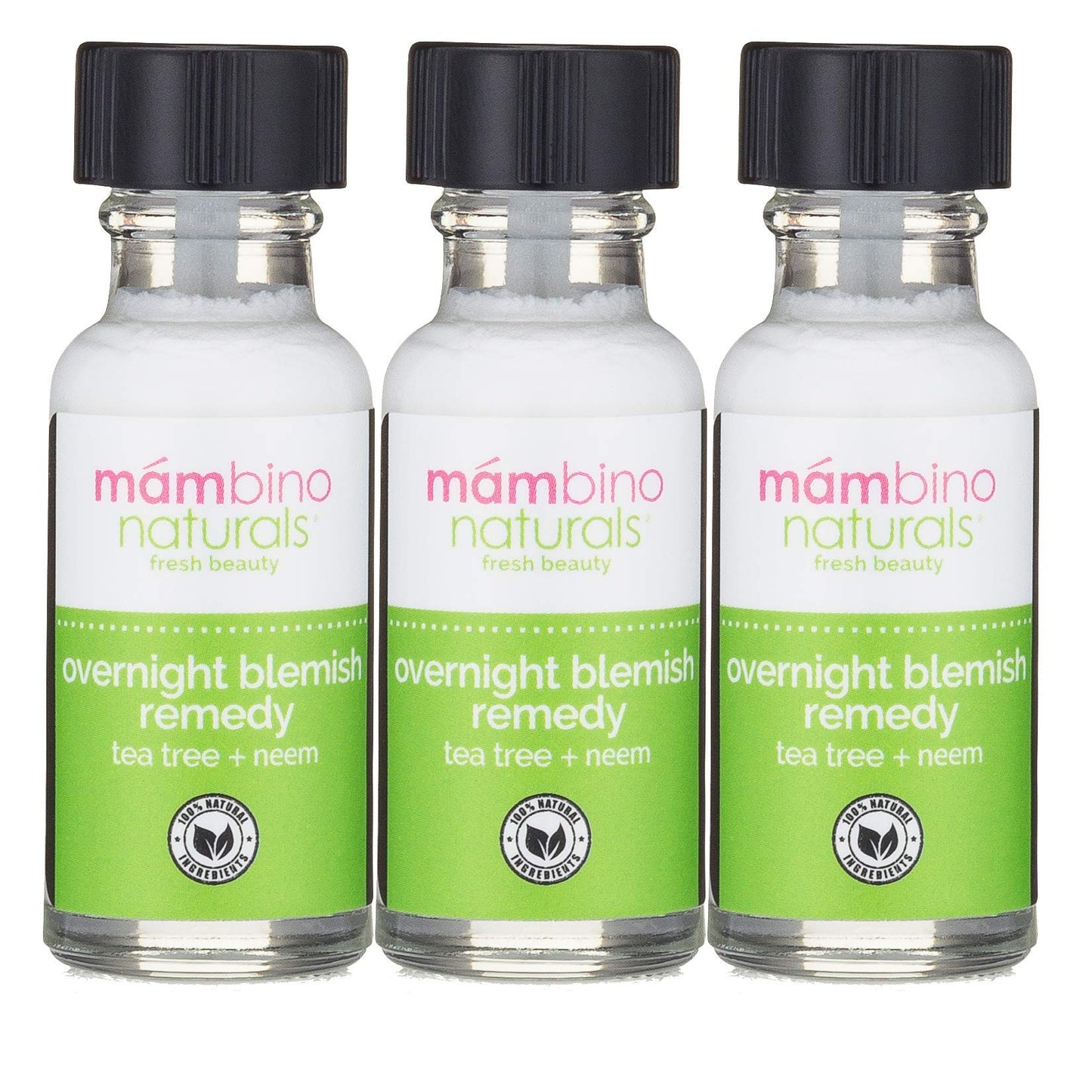 Mambino Organics Overnight Blemish Roll-On – Tea Tree Acne Spot Treatment (15 ml) 3-Pack