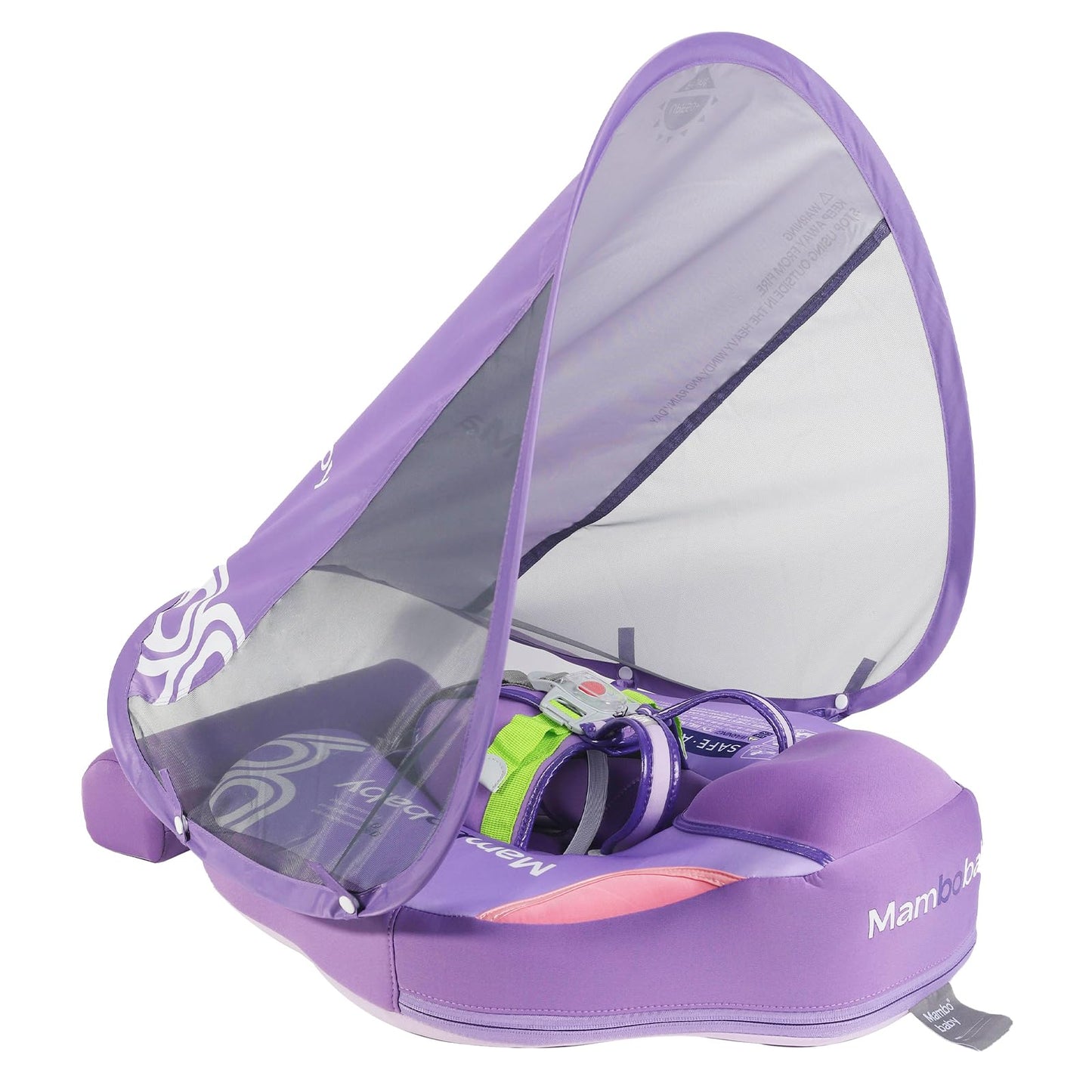 28°C Mambobaby Baby Float with Canopy & Tail – Non-Inflatable Infant Pool Float (3–24 Months)