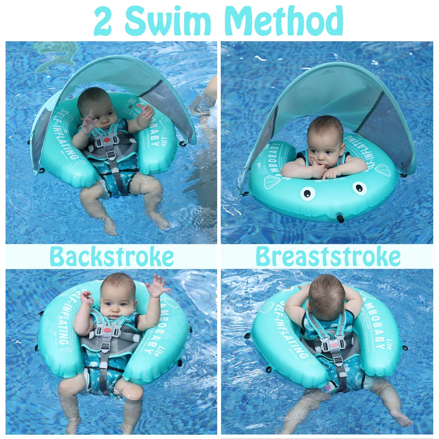 Mambobaby Self-Inflating Baby Pool Float with Canopy – AnjeeIOT