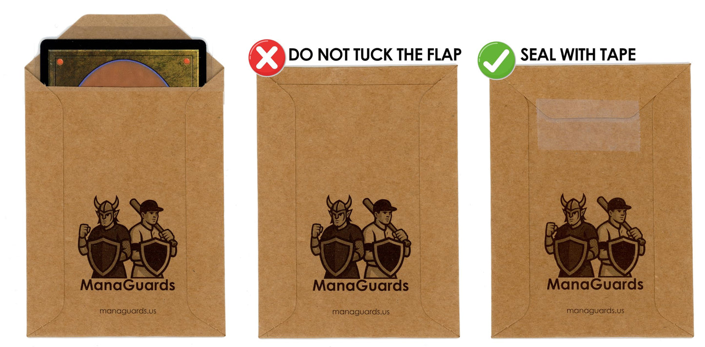ManaGuards 3x4 Semi-Rigid Trading Card Envelope – Pack of 200, PWE Compatible