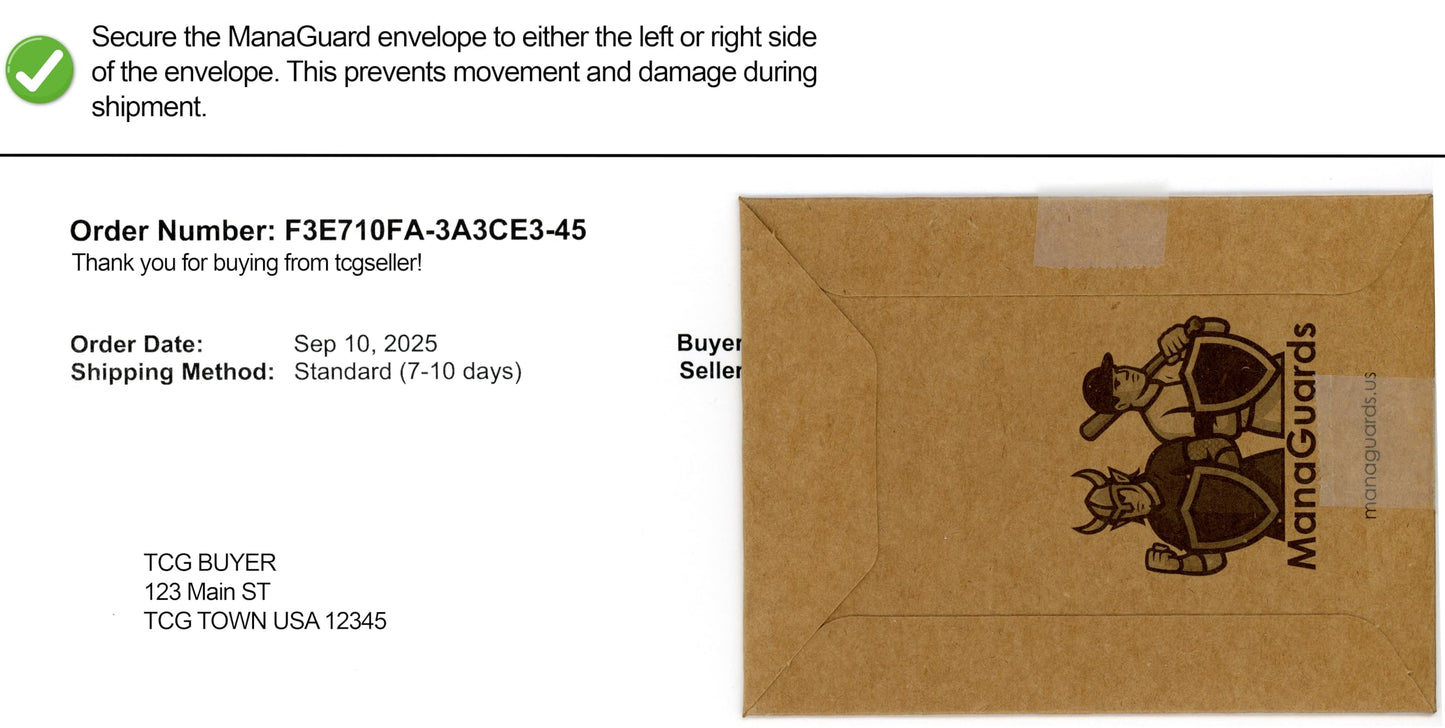 ManaGuards 3x4 Semi-Rigid Trading Card Envelope – Pack of 200, PWE Compatible