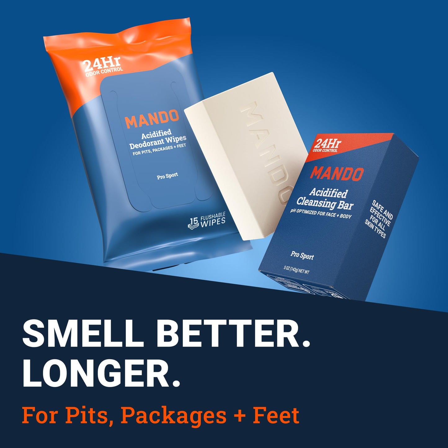 Mando Whole Body Deodorant 3-Piece System – Aluminum-Free Odor Control | Pro Sport