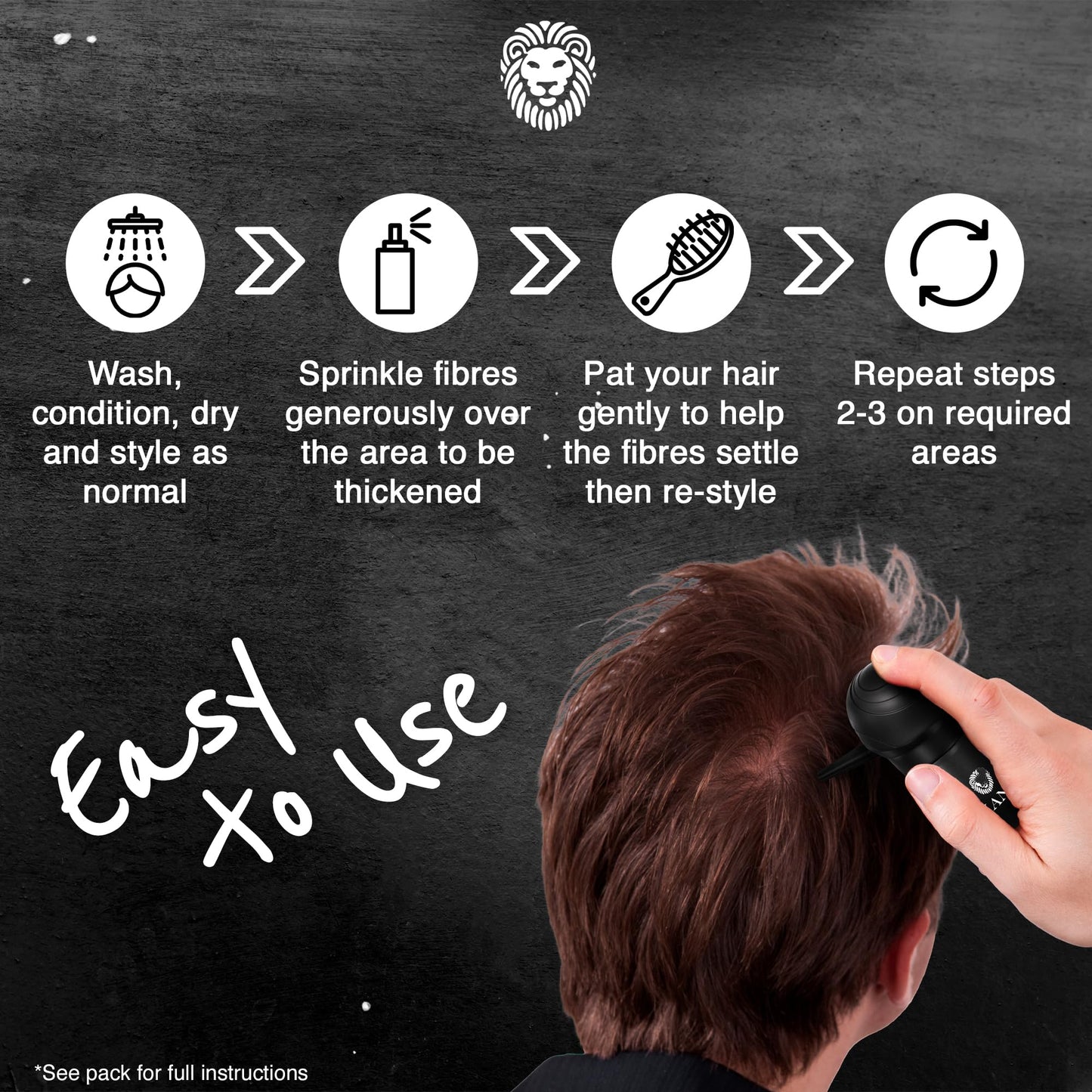 MANE Hair Building Fibers – Jet Black for Thicker, Fuller Hair