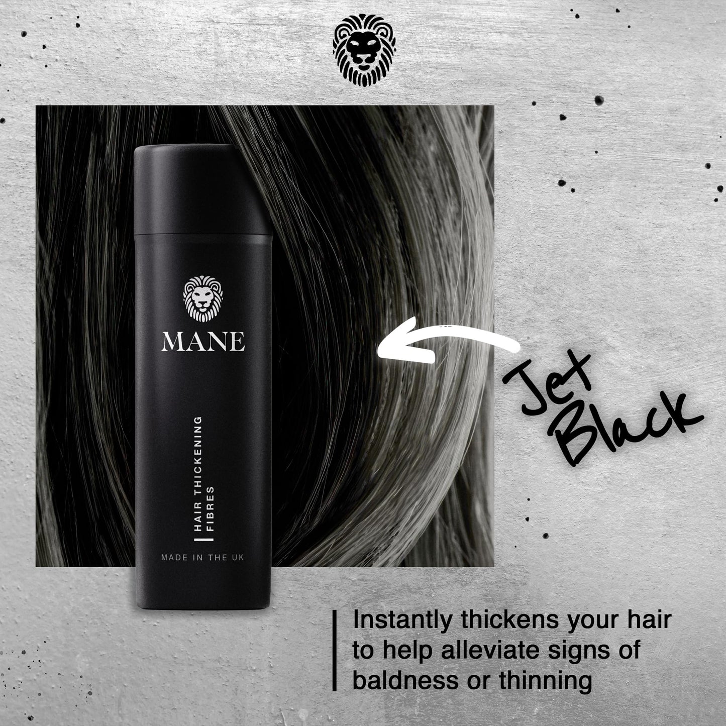 MANE Hair Building Fibers – Jet Black for Thicker, Fuller Hair