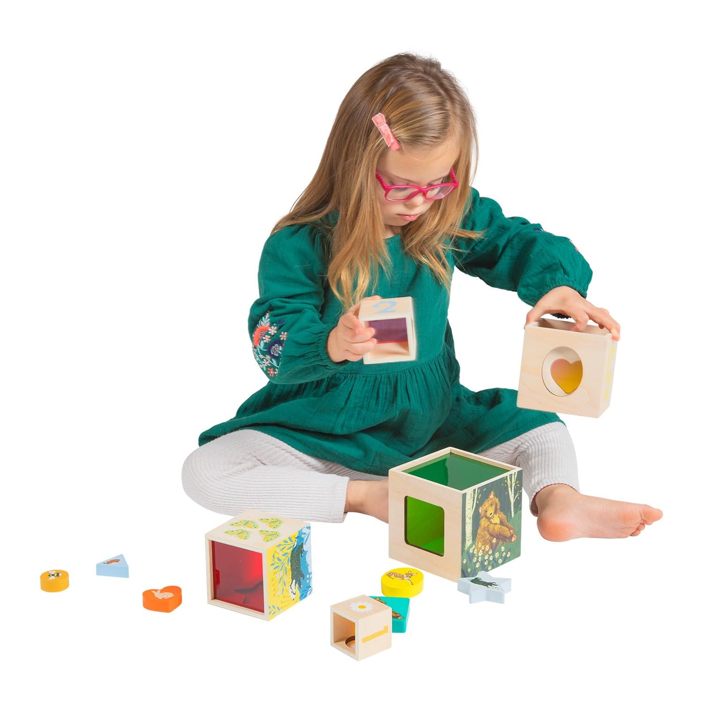 Manhattan Toy Enchanted Forest 12-Piece Wooden Stacking & Sorting Blocks